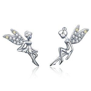 ✨Dainty White CZ Sweet Wing Fairies Stud Earrings for Women, GPMB1441